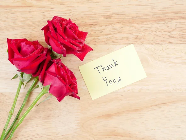 Το χειρόγραφό σας ευχαριστώ και κόκκινο τριαντάφυλλο 1 — Φωτογραφία Αρχείου