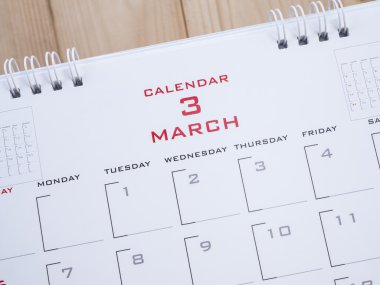 Takvim Mart'ta sayfa 1