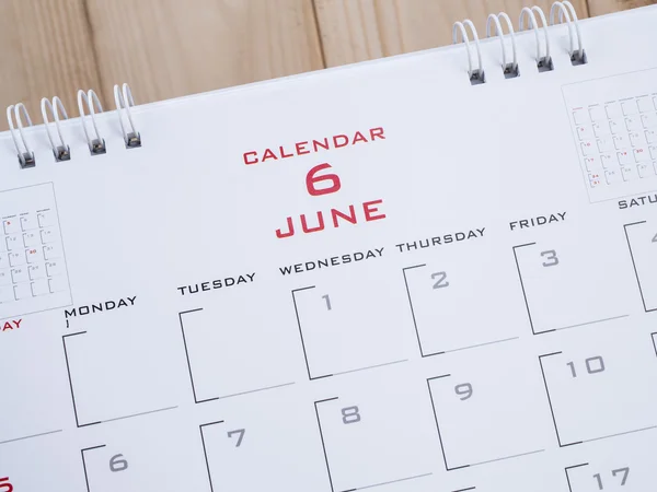 Juni på Kalender-sida 1 — Stockfoto