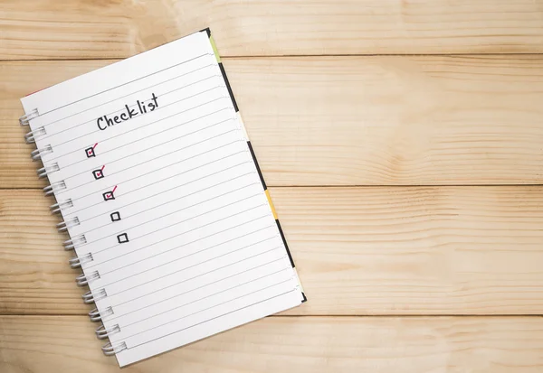 Checklist on notebook 4 — Stock Photo, Image