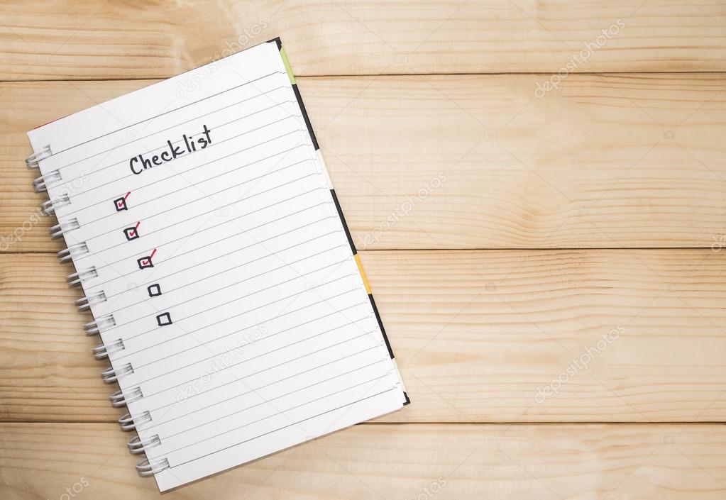 Checklist on notebook 4