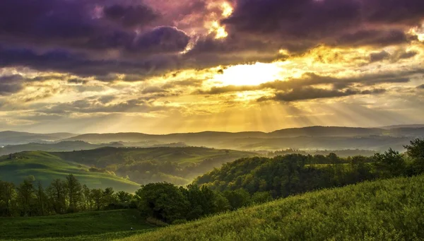 Nascer do sol na Toscana — Fotografia de Stock