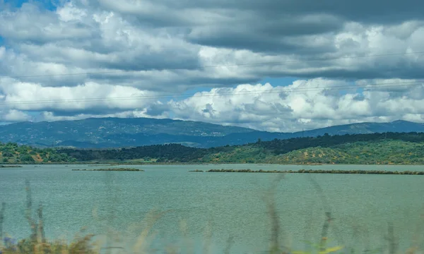 Panoramic view at the Portuguese cloudy landscape — Stock Photo, Image