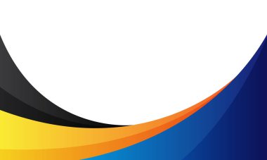 blue and orange wavy shapes background. great for corporate poster, business banner, presentation, flyer, cover.