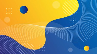 orange blue background with fluid shapes and wavy lines for banner, poster, website, cover, brochure, presentation.