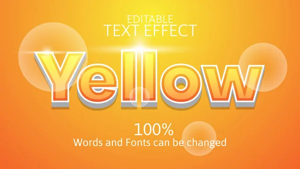 Efecto Estilo Texto Amarillo — Archivo Imágenes Vectoriales