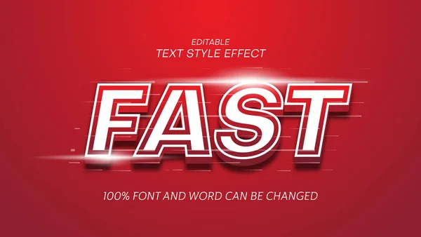 Effet Style Texte Rapide Avec Couleur Rouge — Image vectorielle