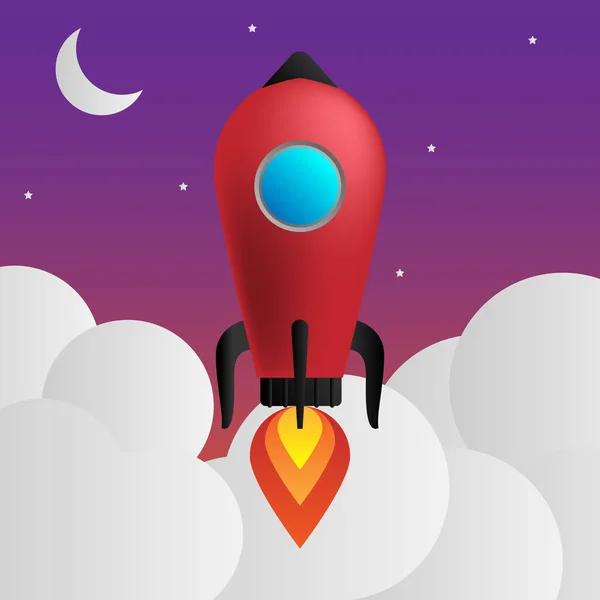 Rocket Icon Vector Illustration Cloud — Stock vektor