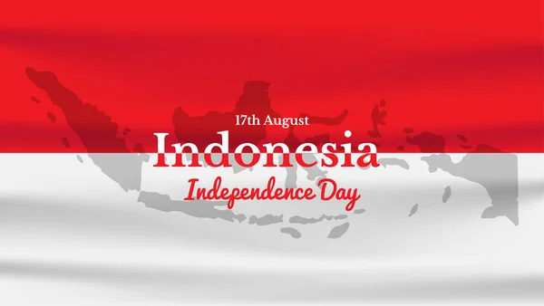 Indonesia Independencia Día Fondo Con Bandera — Vector de stock