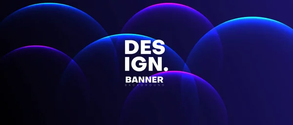 soyut dairesel neon ışıklı pankart arkaplanı
