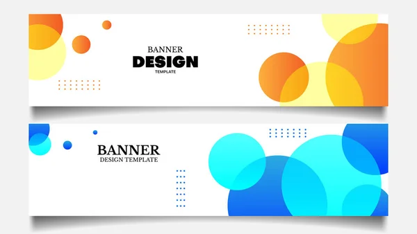 Conjunto Fondo Banner Con Azul Naranja Fluido Shape Banner Diseño — Archivo Imágenes Vectoriales