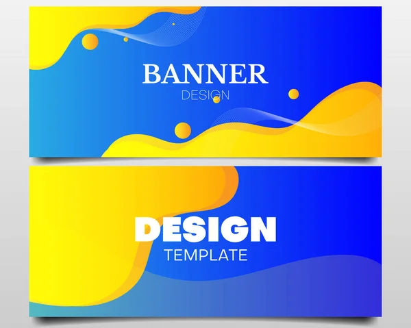 Abstrato Banner Fundo Com Forma Fluido Azul Laranja — Vetor de Stock