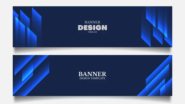 Modelo Design Banner Tecnologia Definido Com Azul — Vetor de Stock