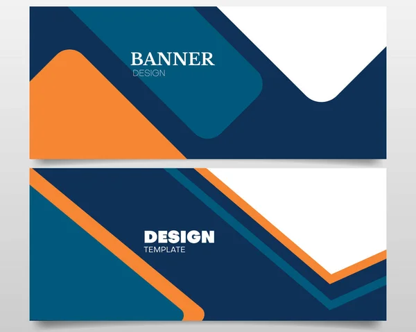 Conjunto Modelo Design Banner Negócios Com Azul Verde Laranja — Vetor de Stock