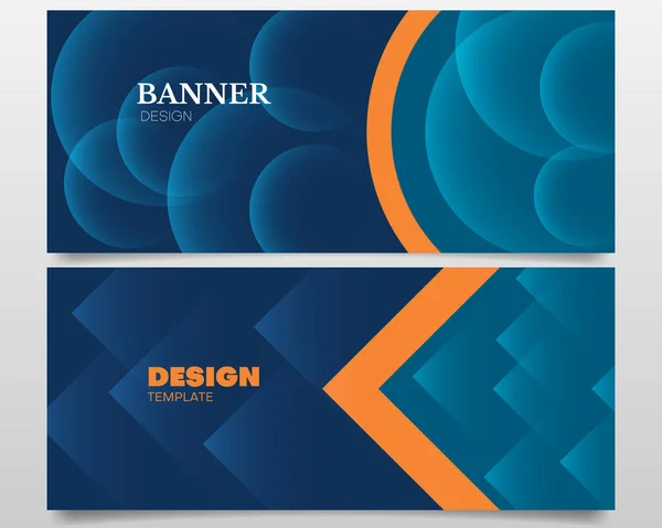 Modelo Design Banner Negócios Definido Com Azul Verde Laranja — Vetor de Stock
