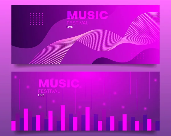 Music Festival Banner Design Abstract Background — Stock Vector