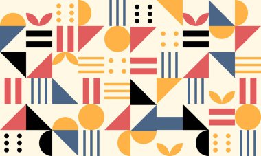 Basit şekilli soyut geometrik şablon arkaplanı. İskandinav tarzı