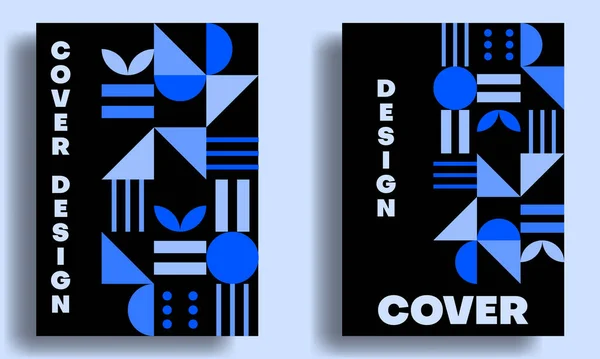 Modèle Couverture Ensemble Conception Avec Forme Géométrique Motif — Image vectorielle