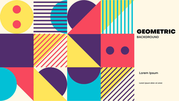 abstract geometric pattern with retro color.abstract design vector