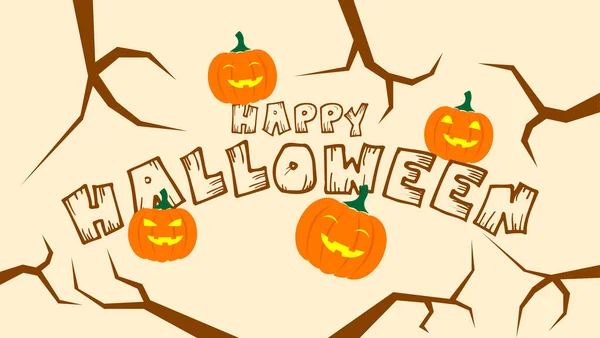 Hallotje Text Banner Met Pumpkins — Stockvector