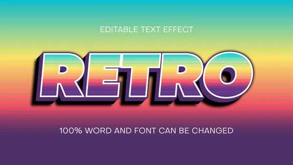 Estilo Texto Retro Effect Word Fonte Pode Ser Alterado — Vetor de Stock