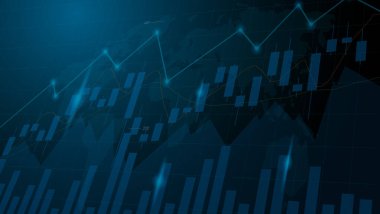 Borsa yatırım alım satım geçmişi mavi renkte. finansal sunumlar, analitik raporlar, yatırım makaleleri ve ekonomik bloglar için harika.