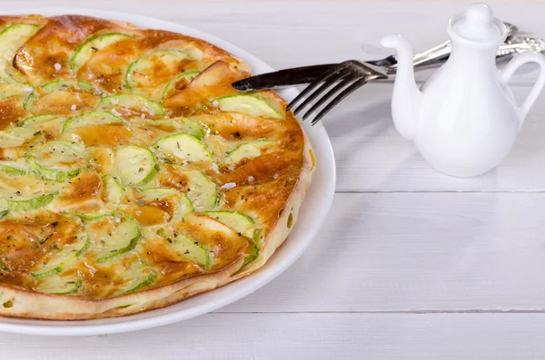 Healthy eating, pie with zucchini — Stock Photo, Image