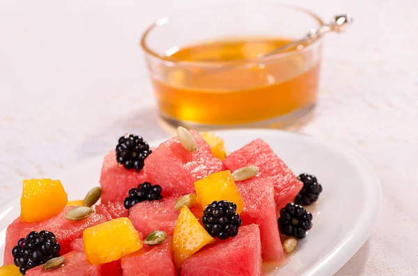 Fresh fruit salad with watermelon — Stock Photo, Image