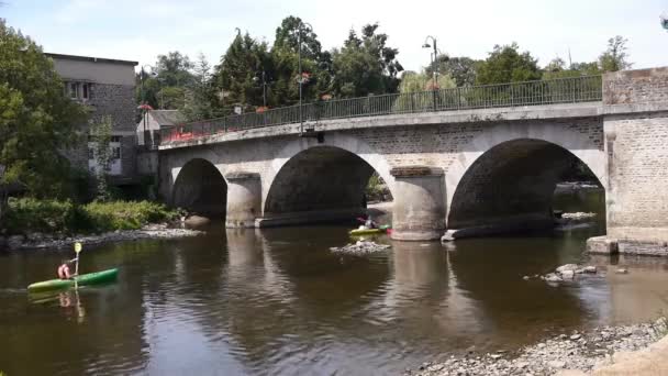 Uma Ponte Sobre Rio Imagens Alta Qualidade — Vídeo de Stock