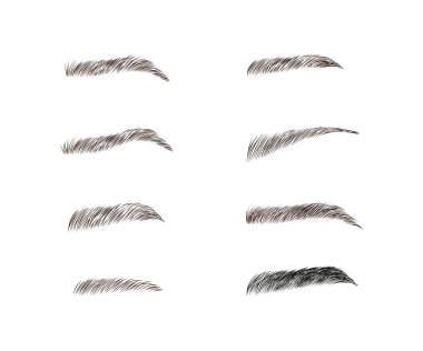 Her karaktere uyan sekiz farklı kaş şekli.