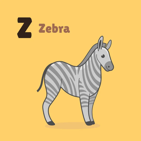 Cartoon Zebra Simpatico Personaggio Bambini Illustrazione Vettoriale Stile Cartone Animato — Vettoriale Stock