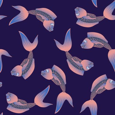 komik balık seamless modeli