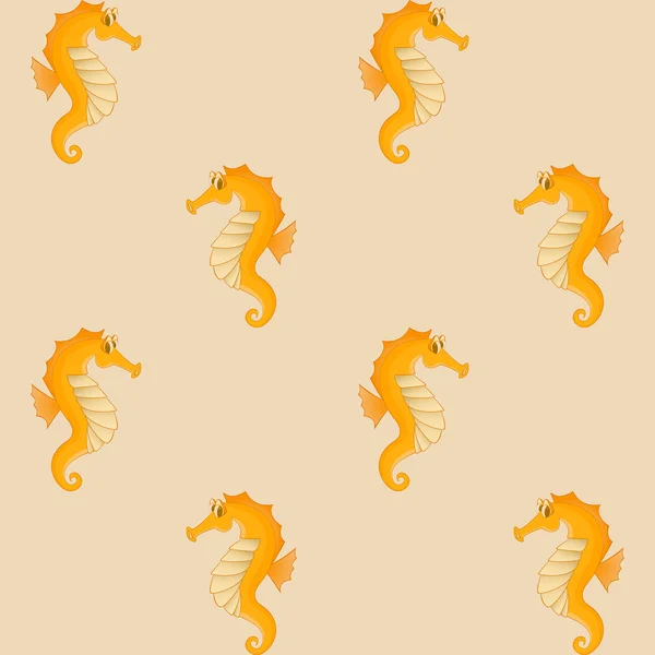 Seahorses желтый бесшовный фон — стоковый вектор