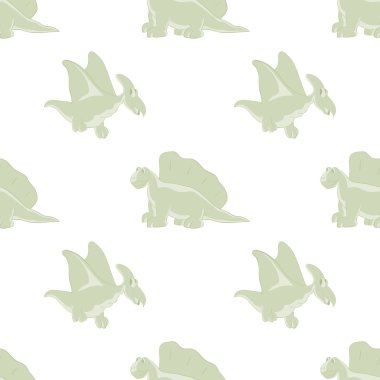 Beyaz bir arka plan üzerinde komik dinozorlar