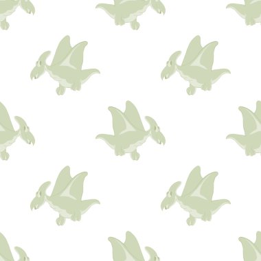 Beyaz bir arka plan üzerinde uçan dinozorlar