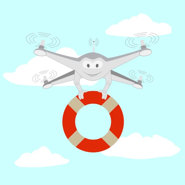 DRONY. Záchranu na vodě — Stockový vektor