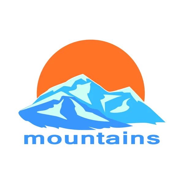 Montañas y el sol simbólico — Archivo Imágenes Vectoriales