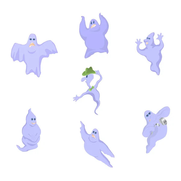 Fantasmas en Halloween . — Vector de stock