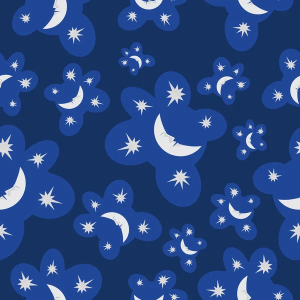 Das Muster ist Mond und Sterne. — Stockvektor