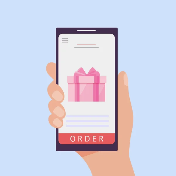 Geschenk Online Telefon Bestellen — Stockvektor
