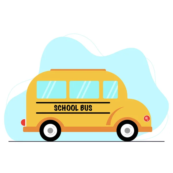 Vista Del Frente Del Autobús Escolar Conduciendo Por Carretera — Vector de stock