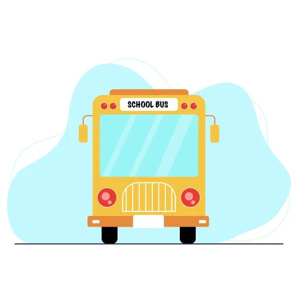 Schule Bus Front View Fahr Auf Der Straße — Stockvektor