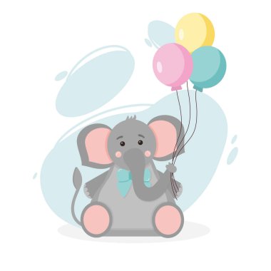 Bagajında balon olan fil.