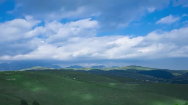 Een teken boven een groen veld — Stockvideo