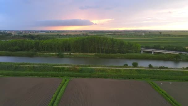 Een bord op de kant van een weg — Stockvideo