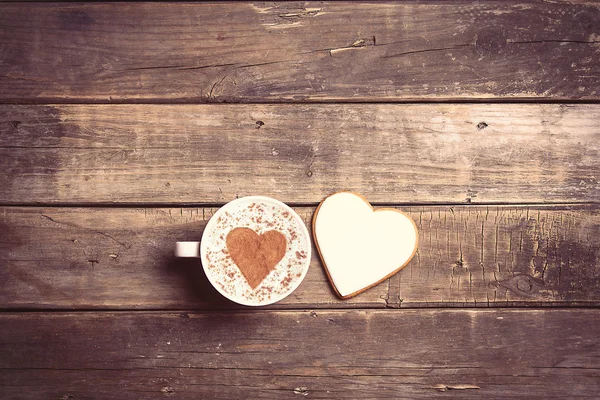 Kopje koffie en cookie — Stockfoto