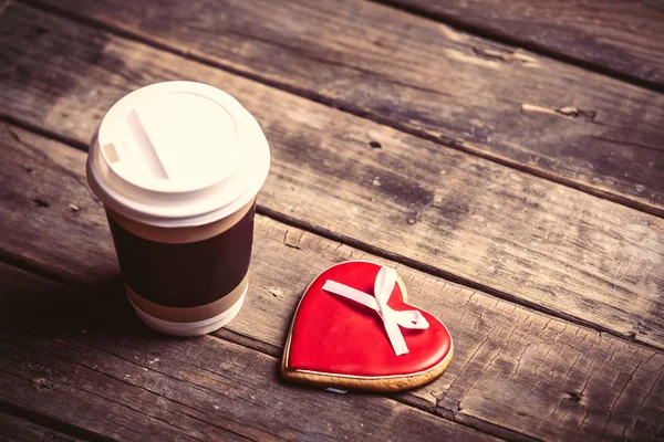 Kopje koffie en cookie — Stockfoto