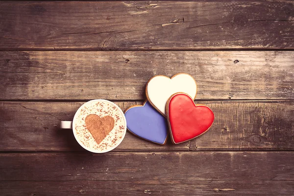 Cup of coffee and cookies — Stock Photo, Image