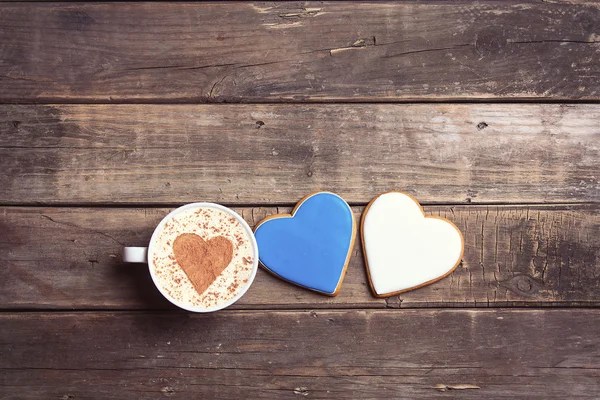 Kopje koffie en koekjes — Stockfoto