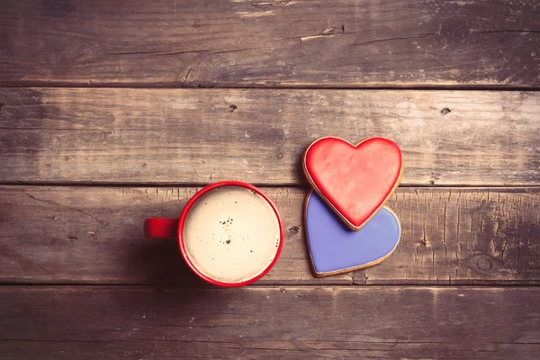 Kopje koffie en koekjes — Stockfoto